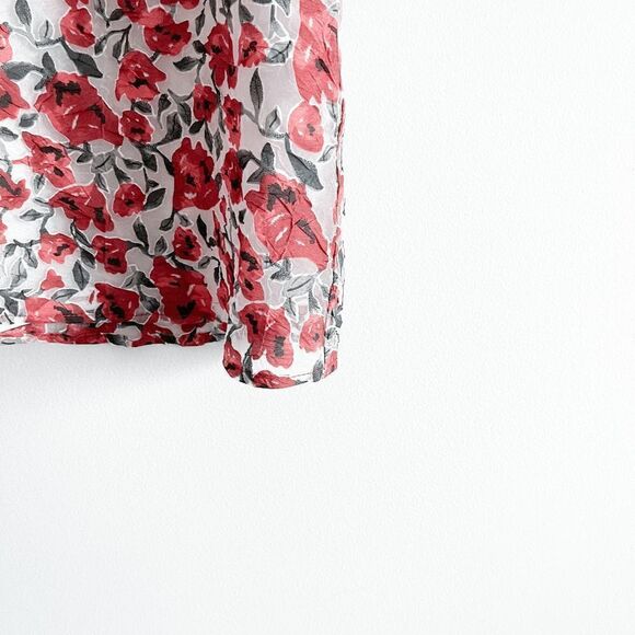 Zara Basic Women Tank Top Sleeveless Floral Red Large - Picture 3 of 8